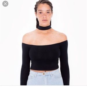 American Apparel off-the-shoulder crop top